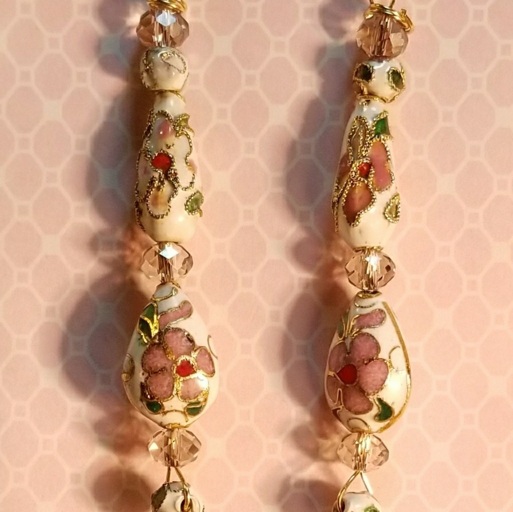 #0186 "Lillian" Cloisonne' Earrings